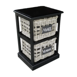 Black Storage Open Weave  2 Drawer