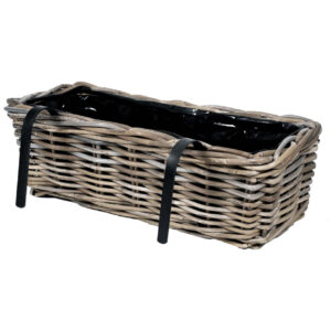 Balcony Basket Kubu Grey With  Black Plastic & Iron Handles