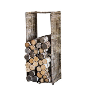 Tall Fire Wood Rack Kubu Grey  Pipe Iron Frame