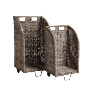 Set Of  Fire Wood Trolly Rack  Pipe Iron Frame With Wheel