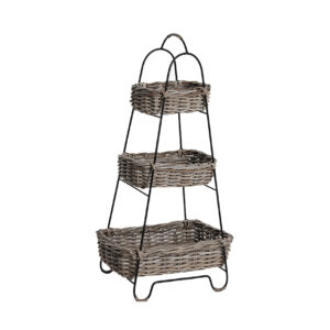 Rect  Tier Fruit Rack Kubu Grey  Iron Frame
