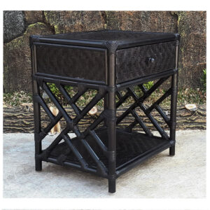 Bed Side Cabinet Black Solid  Color