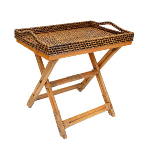 Folding Rack With Serving Tray  Lombok Weaving Model
