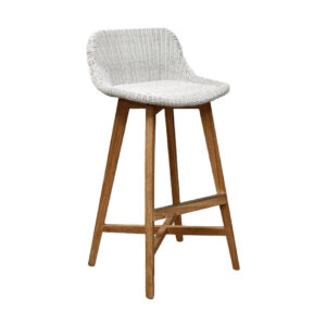 Modena Barstool Syntetic Rattan Wooden Legs