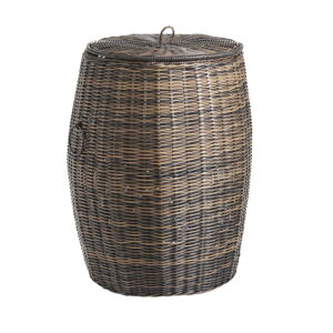 Barrel Laundry Basket Synteic Rattan
