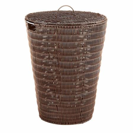 Round Laundry Basket Syntetic Rattan