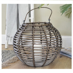 Round Candle Holder Kubu Grey