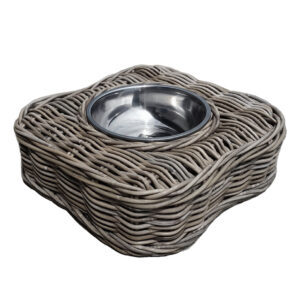 Single Dog Bowl  Kubu Grey With Stainless steel
