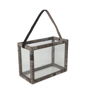 Double Candle Holder With Genuine Leather