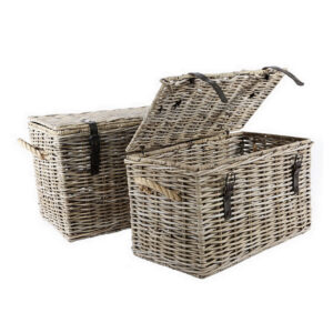 Set Of 2 Bakarij  Trunk Kubu Gey Iron Frame