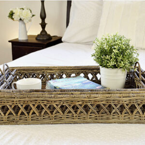 Set Of 3 Rect Tray Slimit Rattan