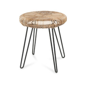 Side Table Natural Kubu Iron Frame