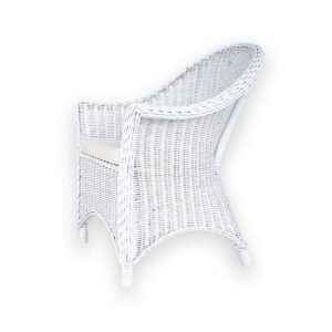 Rattan Chair Deluxe White Finished