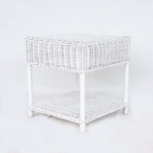 Rattan Coffe Table Square White Finished