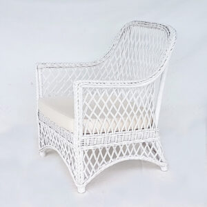 Rattan Chair Square White Finished